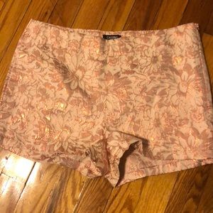 Pink embroidered shorts